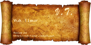 Vuk Timur névjegykártya